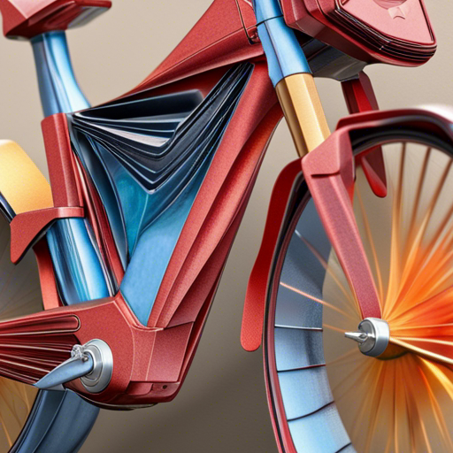 vélo électrique origami bleu rose