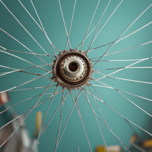 zoom roue vélo moyeux intégrées vert