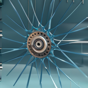 zoom roue vélo moyeux intégrées bleu