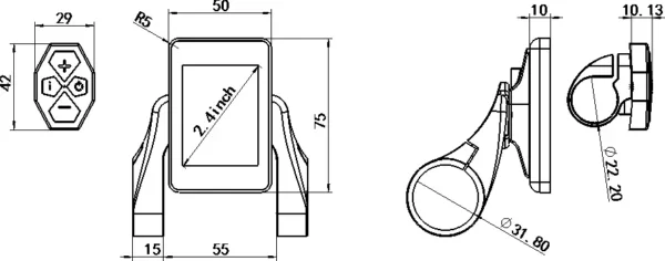Schémas techniques avec dimensions.