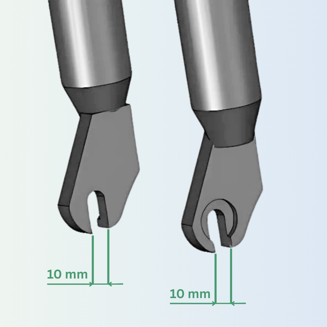 Deux embouts de tournevis mesurant 10 mm.