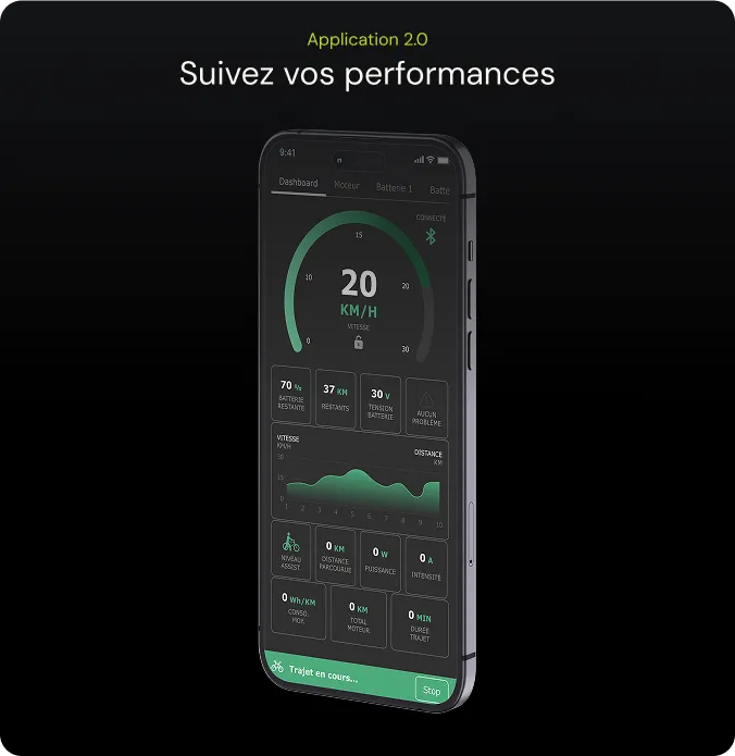 Application pour suivre les performances cyclistes.